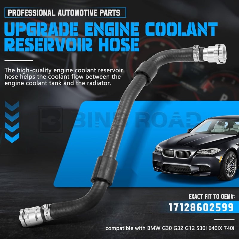 BINB ROAD Upgrade Engine Coolant Reservoir Hose 17128602599 Compatible with BMW G30 G32 G12 530i 640iX 740i - Image 3